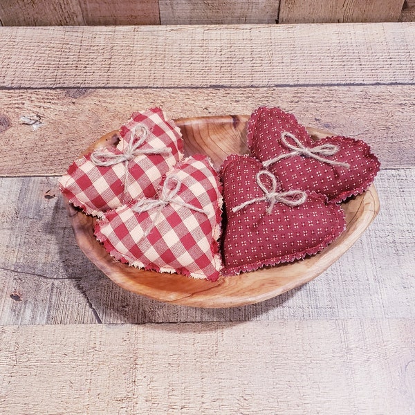 Mini Vintage Heart Pillows, Valentine's Decor, Tiered Tray Decor, Farmhouse Valentine's Decor,Valentine's Bowl Fillers, Vintage Hearts