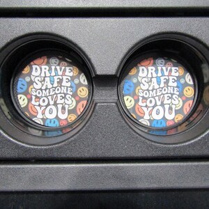 Drive Safe Car Coasters, Neoprene Car Coasters,Car Accessories,Car Decor, Car Coasters, Cup holder Coaster, Rubber Car Coaster,Car Charm