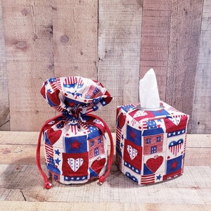July 4thFarmhouse Decor ,Patriotic Decor, Toilet Paper Cover, Toilet Tissue Holder, Spare Toilet Tissue, Decorative Tissue Cover
