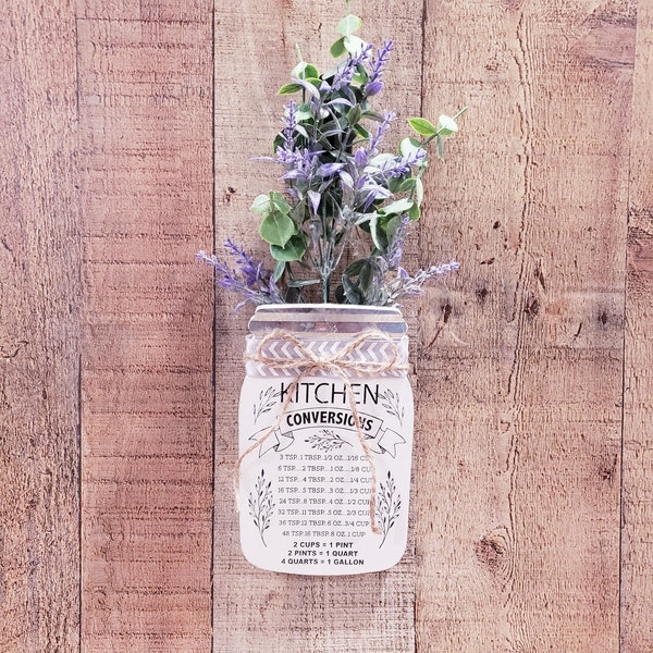 Kitchen Conversions, Mason Jar Shape Decor, Kitchen Wall Decor, Farmhouse Decor,Country Kitchen Decor, House Warming, Wall Art, Farmhouse