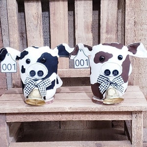 Cow Decor,Kitchen Shelf Decor,Fabric Cow Decor,Cow Shelf Sitter,Farmhouse Cow Decor,Stuffed Cow,Farmhouse Kitchen,Farm Life Decor