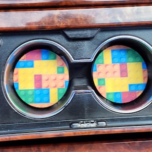 Building Blocks Neoprene Car Coasters: Universal Fit, Easy Clean