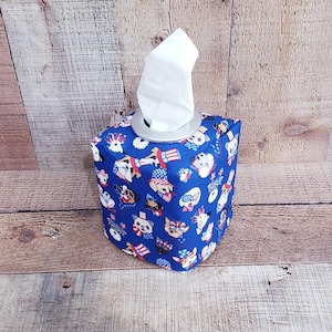 Patriotic Decor, Patriotic Tissue Box, Tissue Box Cover, Farmhouse Decor, Cabin Decor, Independence Day decor, Square Tissue Holder,July 4th