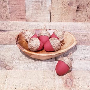 Burnt Orange Acorns, Acorns, Farmhouse Acorns, Acorn Bowl Fillers ,Rustic Fall Decor, Farmhouse Decor, Fabric Covered Acorns, Fall Acorns