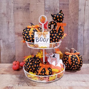 Candy Corn Decor, Halloween Tiered Tray Decor, Halloween Decor, Halloween Bowl Fillers, Fall Decor, Handmade Pumpkins, Pumpkin Decor