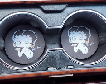 Betty Boop Dekor, Betty Boop Untersetzer, Autozubehör, Auto-Dekor, Auto-Untersetzer, Tassenhalter-Untersetzer, Gummi-Auto-Untersetzer, Autoanhänger, Auto-Cup-Untersetzer