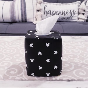 Mickey Mouse Decor,Mickey Tissue Cover,Fabric Tissue Box Cover,Nursery Decor,Mickey Theme,Tissue Box Cover,Tissue Box Holder