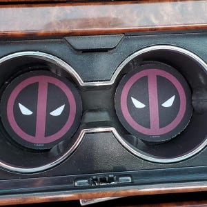 Car Coasters,Deadpool,Coaster, Auto Decor, Cup Holder Coaster, Gift For Him,Car Cup Coaster,Car Accessories,Car Decor,Rubber Coasters