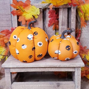 Orange Pumpkin, Farmhouse Pumpkin, Fall Decoration, Handmade Pumpkin, Fabric Pumpkin, Halloween Pumpkins, Rustic Fall Decor
