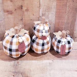 Burnt Orange, Black and White, Pumpkin, Farmhouse Fall Decor, Fall Pumpkins, Fall Decor, Pumpkin Coffee Bar , Fabric Pumpkins ,Pumpkin Decor