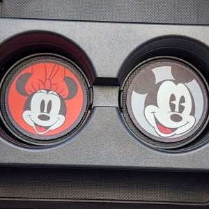 Car Coasters,Mickey Mouse, Minnie Mouse, Mickey, Car Accessories, Car Decor,  auto decor, gift for her, cup holder coaster,Car Charm