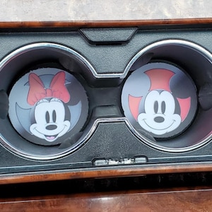 Mickey Mouse Decor,Minnie Decor,Neoprene Car Coasters,Car Accessories,Car Decor, Car Coaster,Cup holder Coaster,Rubber Car Coaster,Car Charm