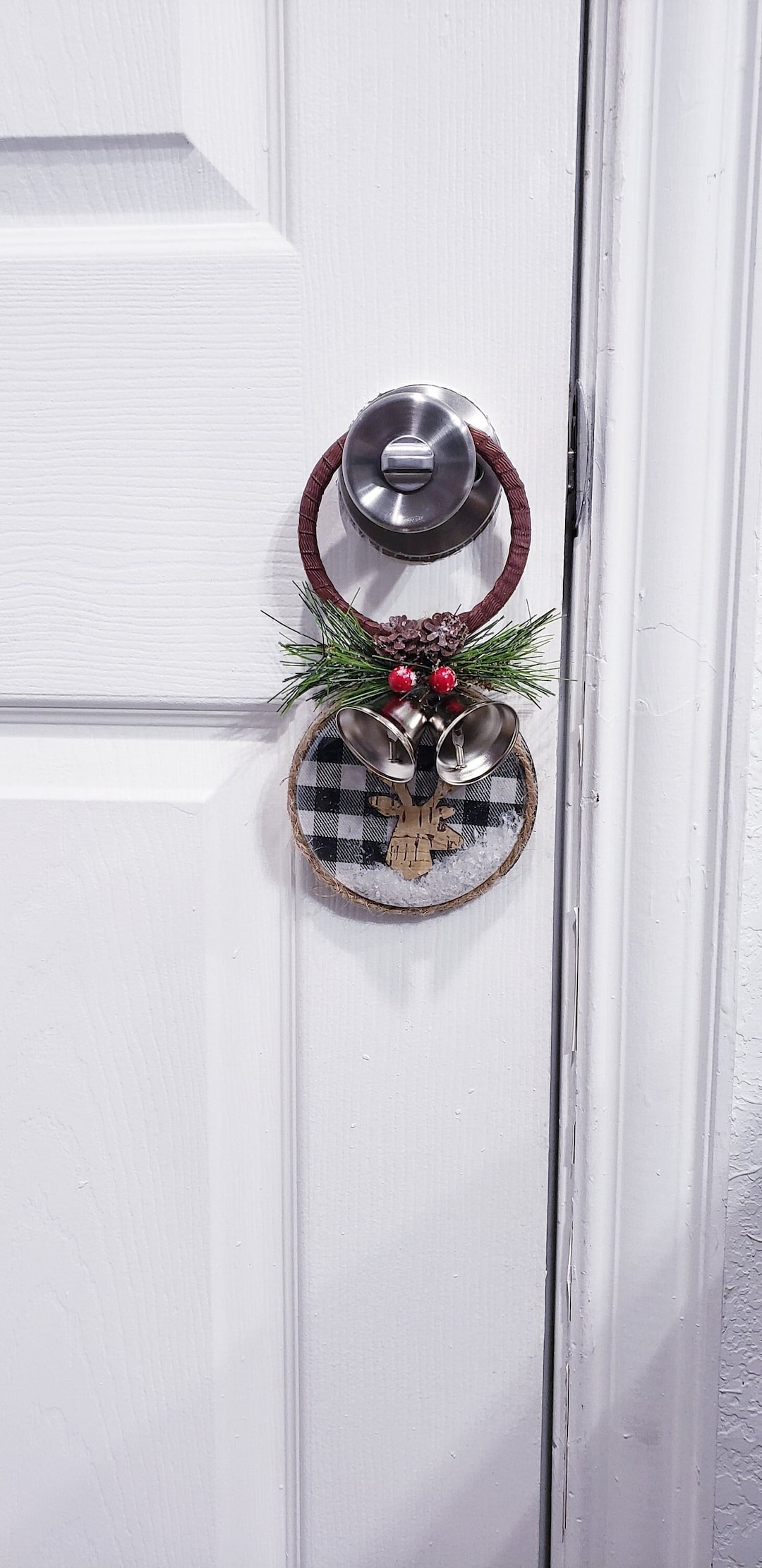 Black and White Decor,christmas Door Knob Hanger,door Decor,door Bell