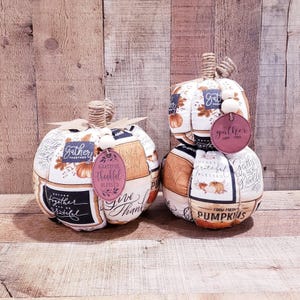 Fabric Pumpkin ,Patchwork  Pumpkin, Rustic Fall Decoration, Autumn Decor, Farmhouse Decor, Fall Pumpkin, Cottage Pumpkins, Fall Mantel Decor