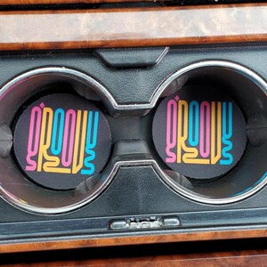 Groovy Neoprene Car Coasters: Universal Fit, Easy Clean