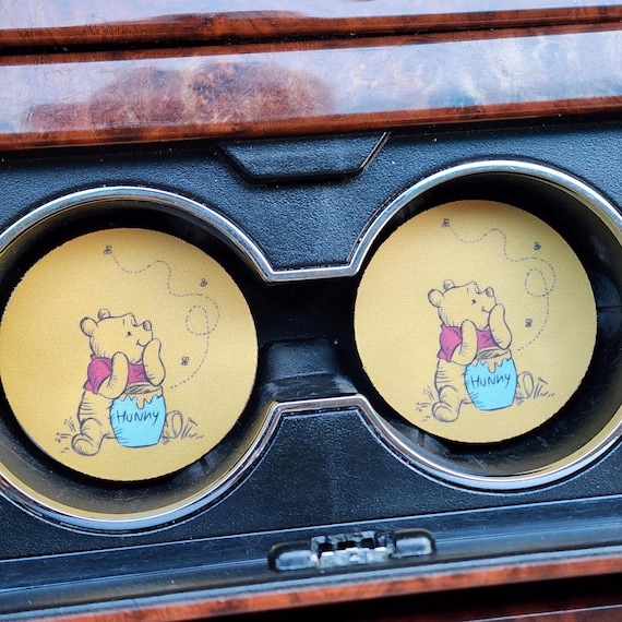 Car Coasters,Winnie The Pooh Decor, Neoprene Car Coasters,Car Accessories,Car Decor, Cup holder Coaster, Rubber Car Coaster,Car Charm