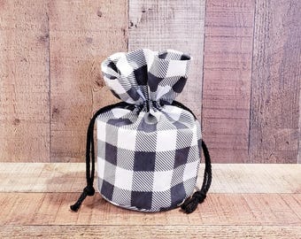 Black and White, Fabric Toilet Paper Holder, Spare Toilet Paper Holder, Buffalo Plaid Decor, Bathroom Decor, Bathroom Accents