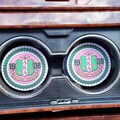 Pink and Green, Ivy,Sorority, Car Accessories,Car Decor,Car Coasters,Coaster, Auto Decor,Cup Holder Coaster, Gift For Her,Car Charms