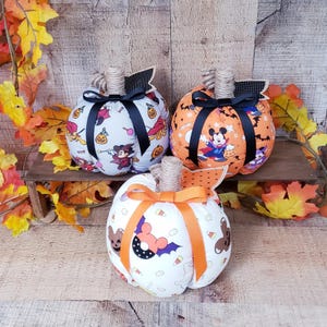 Halloween Pumpkins,Fall Decor, Mickey Mouse Decor, Mickey Decor, Farmhouse Pumpkin, Fabric Pumpkin, Halloween Decorations, Fall Basket