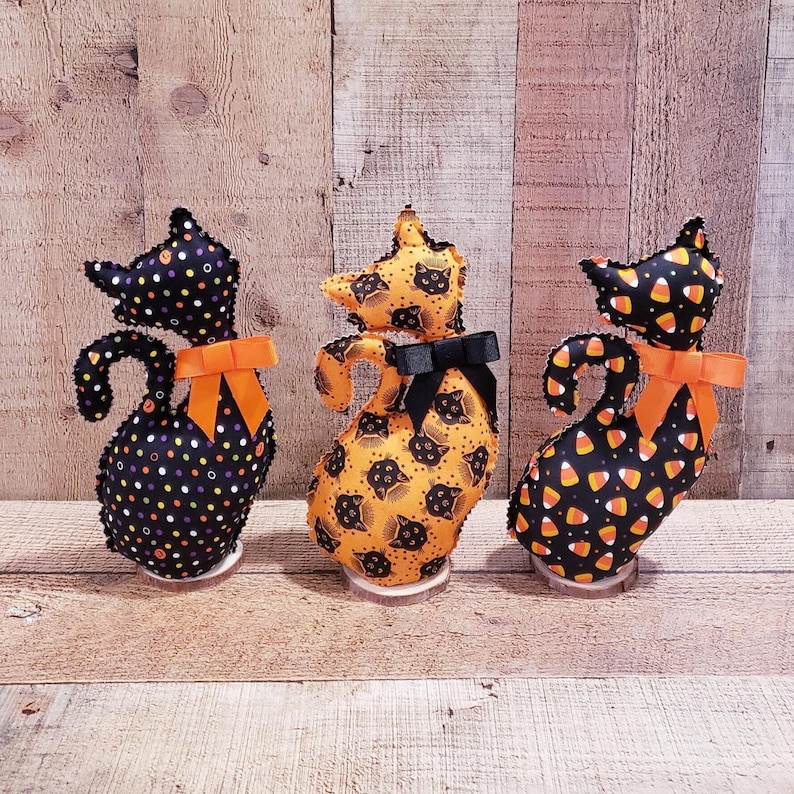 Halloween Fabric Cats,halloween Cat Decor Halloween Decoration,spooky ...