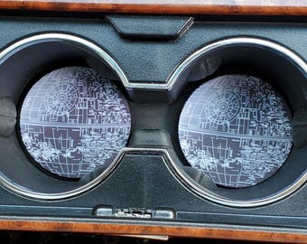 Sottobicchieri per auto, Morte Nera, Star Wars, Sottobicchieri in neoprene, Accessori per auto, Darth Vader, Sottobicchieri, Sottobicchieri portabicchieri, Sottobicchieri in gomma per auto, Regalo per papà