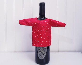 Valentine's Decor,Wine Bottle  Shirt,Wine Bottle Cover,Champagne Bottle Cover,Wine Bottle Shirt,Wine Bottle Jacket,Wine Bottle Topper