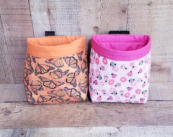 Butterfly Decor,Floral Decor,Small Car Trash Can, Car Garbage Can,Washable Trash Can,Fabric Trash Can, Multipurpose Trash Bin, Car Organizer