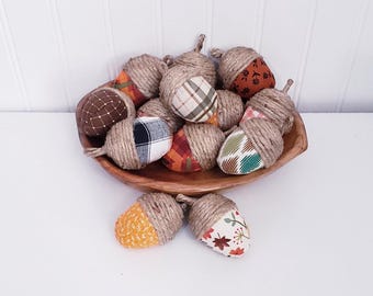 Mixed Acorns,Farmhouse Acorns, Acorn Bowl Fillers , Rustic Fall Decor, Farmhouse Decor,Fabric Covered Acorns, Fall Acorns,Acorns,Acorn Decor