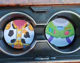 Car Coasters,Toy Story,Woody,Buzz Lightyear,Coaster, Auto Decor, Cup Holder Coaster,Gift For Him,Car Cup Coaster,Car Accessories,Car Decor