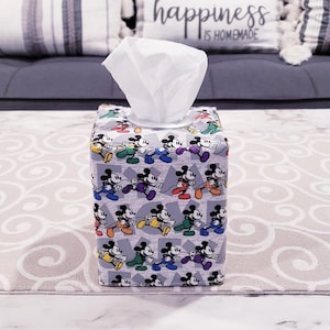 Mickey Mouse Tissue Box Cover,  Cover, Mickey Mouse Decor, Fabric Tissue Cover, Nursery Decor