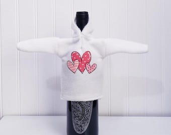 Valentine Decor,Wine Bottle  Sweater,Wine Bottle Cover,Champagne Bottle Cover,Wine Bottle Shirt, Wine Bottle Jacket,Wine Bottle Topper