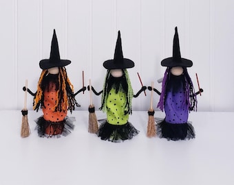 Mini heksenpoppen, decor gelaagd dienblad, herfst decor, halloween decor, koffiebar decor, heks decor, halloween plank decor, handgemaakte heks