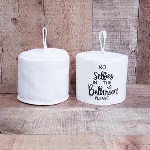 Copri carta igienica, Copri carta igienica di ricambio bianco, Copri carta igienica di ricambio, Decorazione per il bagno, Porta carta igienica in tessuto, Copri carta igienica