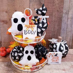 Spooky Ghosts Decor, Halloween Tiered Tray Decor, Halloween Decor, Halloween Bowl Fillers, Fall Decor, Handmade Pumpkins, Pumpkin Decor