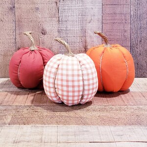 Orange Pumpkin, Farmhouse Pumpkin, Fall Decoration, Handmade Pumpkin, Fabric Pumpkin, Fall Basket, Fall Tiered Tray Decor, Rustic Fall Decor