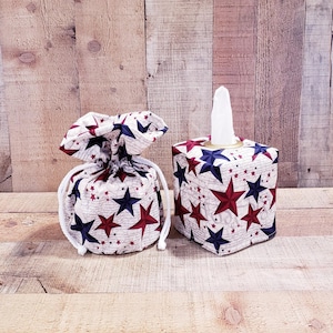 July 4thFarmhouse Decor ,Patriotic Decor, Toilet Paper Cover, Toilet Tissue Holder, Spare Toilet Tissue, Decorative Tissue Cover