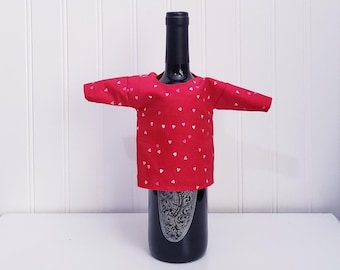 Valentine's Decor,Wine Bottle  Shirt,Wine Bottle Cover,Champagne Bottle Cover,Wine Bottle Shirt,Wine Bottle Jacket,Wine Bottle Topper