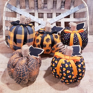 Halloween Pumpkins, Halloween Decor, Fabric Pumpkins, Fall Decor, Farmhouse Pumpkins, Farmhouse Decor, Spooky Decor, Fall Pumpkins