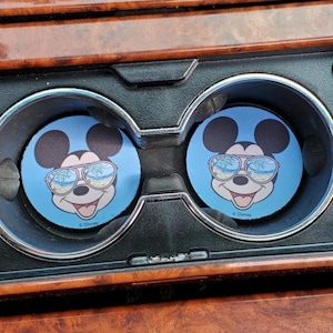 Mickey Mouse, Car Coasters, Neoprene Car Coasters,Car Accessories,Car Decor, Car Coasters, Cup holder Coaster, Rubber Car Coaster,Car Charm