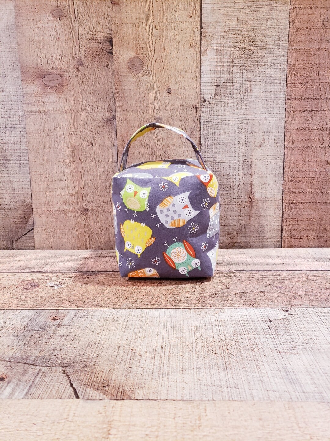 グレーのフクロウ柄ドアストッパー、布製ドアストッパー、装飾ドア