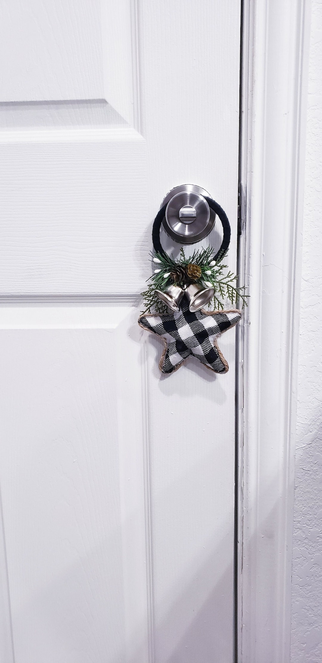 Black and White Decor,christmas Door Knob Hanger,door Decor,door Bell