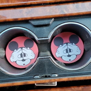 Mickey Mouse  Decor,Coasters, Neoprene Car Coasters,Car Accessories,Car Decor, Car Coasters,Cup holder Coaster, Rubber Car Coaster,Car Charm