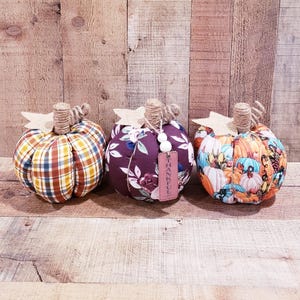 Fall Pumpkins ,Handmade Pumpkins, Halloween Decor, Rustic Fall Decor, Farmhouse Pumpkin, Fabric Pumpkins, Fall Basket