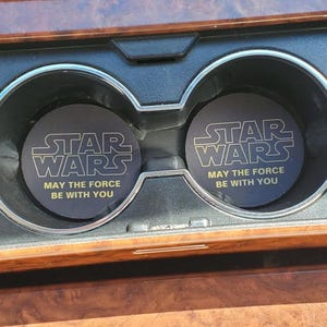 Star Wars,Auto-Untersetzer,Neopren-Untersetzer,Auto-Zubehör,Auto-Dekor,Untersetzer,Getränkeuntersetzer-Untersetzer, Gummi-Auto-Untersetzer,Auto-Charm, Geschenk für Papa