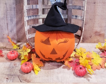 Arancione e nero, zucca di Halloween, decorazioni in stile fattoria, decorazioni di Halloween, decorazioni autunnali, bar con caffè di zucca, zucche di stoffa, decorazioni di zucca
