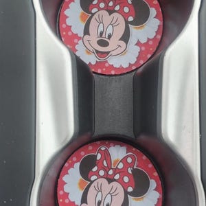 Car Coasters,Minnie Mouse Car Coasters, Neoprene Car Coasters,Car Accessories,Car Decor, Cup holder Coaster, Rubber Car Coaster,Car Charm
