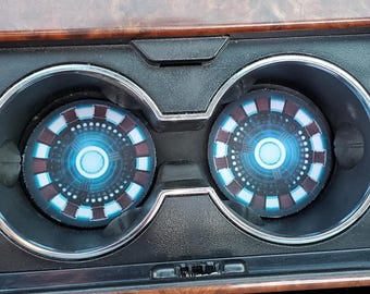 Car Coasters,Iron Man,Arc Reactor,Chest Piece,Coaster, Auto Decor, Cup Holder Coaster,Gift For Him,Car Cup Coaster,Car Accessories,Car Decor