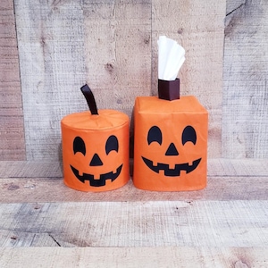Halloween Decor, Fabric Toilet Paper Holder, Spare Toilet Paper Holder, Spooky Decor, Bathroom Decor, Bathroom Accents,Tissue Box Cover