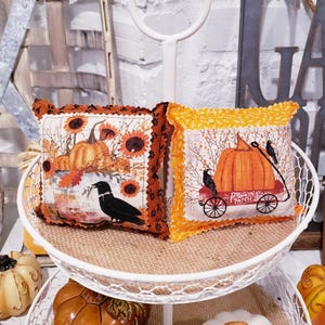 Farmhouse Fall Mini Pillows, Tiered Tray Pillows, Stuffed Fall Pillows, Mini Pillows, Tier Tray Fillers, Fall Decor, Thanksgiving Decor