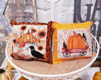 Farmhouse Fall Mini Pillows, Tiered Tray Pillows, Stuffed Fall Pillows, Mini Pillows, Tier Tray Fillers, Fall Decor, Thanksgiving Decor